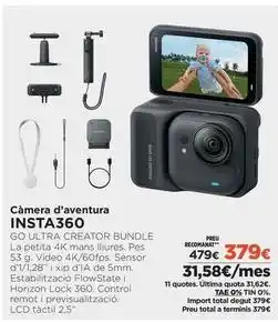 El Corte Inglés Insta360 - cámera d'aventana oferta