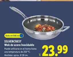 Lidl SILVERCREST Wok de acero inoxidable oferta