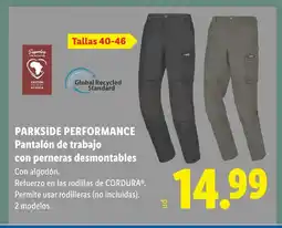 Lidl PARKSIDE PERFORMANCE Pantalón de trabajo con perneras desmontables oferta