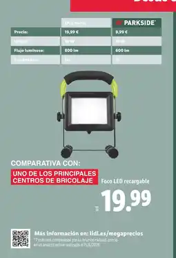 Lidl Foco LED recargable oferta