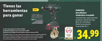 Lidl PARKSIDE Atornilladora taladradora recargable oferta
