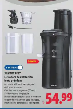 Lidl SILVERCREST Licuadora de extracción lenta prémium oferta