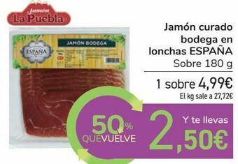 Carrefour Jamón curado bodega en lonchas españa oferta