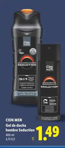 Lidl CIEN MEN Gel de ducha hombre Seduction oferta
