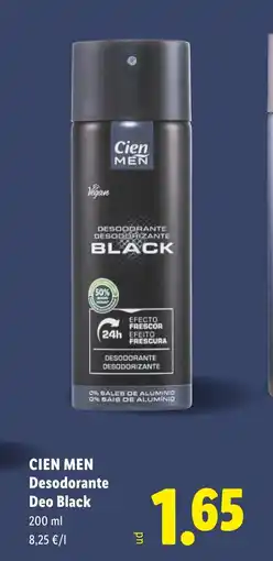 Lidl CIEN MEN Desodorante Deo Black oferta
