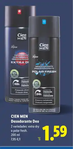 Lidl CIEN MEN Desodorante Deo oferta