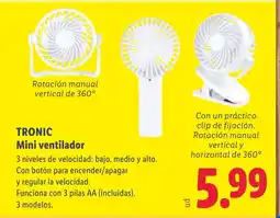 Lidl TRONIC Mini ventilador oferta
