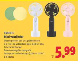 Lidl TRONIC Mini ventilador oferta