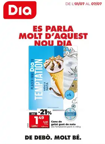 DIA TEMPTATION Cons de gelat gust de nata