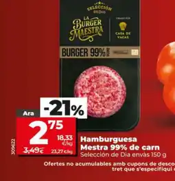 Dia SELECCIÓN DE DIA Hamburguesa Mestra 99% de carn oferta