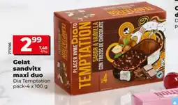 Dia DIA TEMPTATION Gelat sandvitx maxi duo oferta