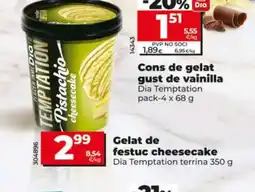 Dia DIA TEMPTATION Gelat de festuc cheesecake oferta