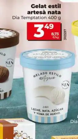 Dia DIA TEMPTATION Gelat estil artesà nata oferta