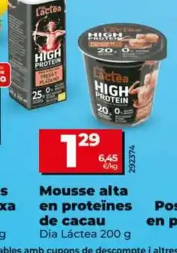 Dia DIA LÁCTEA Mousse alta en proteïnes de cacau oferta