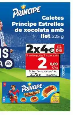 Dia Galetes Príncipe Estrelles de xocolata amb llet oferta