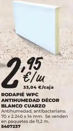 BigMat Rodapié wpc antihumedad décor blanco cuarzo oferta