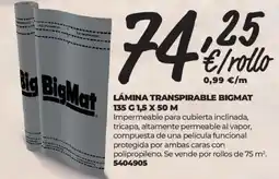 BigMat BIGMAT Lámina transpirable oferta
