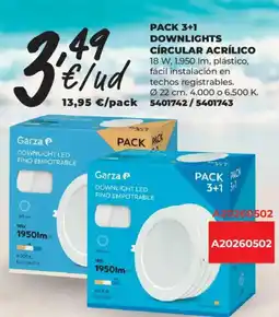 BigMat Pack 3+1 downlights circular acrílico oferta
