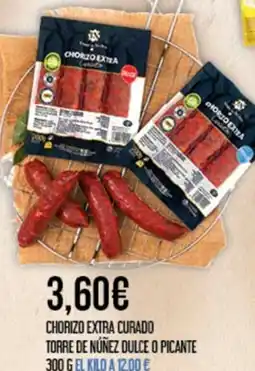 Claudio Chorizo extra curado torre de núñez dulce o picante oferta