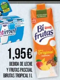 Claudio BIRUTAS Bebida de leche y frutas pascual tropical oferta