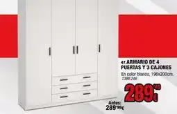 Rapimueble Blanco - armario de 4 puertas y 3 cajones oferta