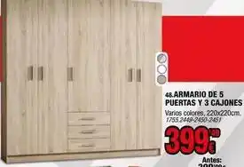 Armario de 5 puertas y 3 cajones