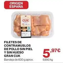 Supercor Origen - filetes de contramuslos de pollo sin piel y sin hueso oferta