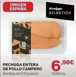 Supercor El corte inglés - pechuga entera de pollo campero oferta