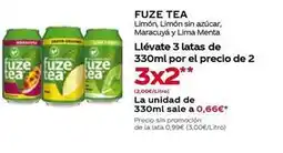 Hiper Usera Fuze tea - limón, limón sin azúcar, marcacuá y lima menta oferta
