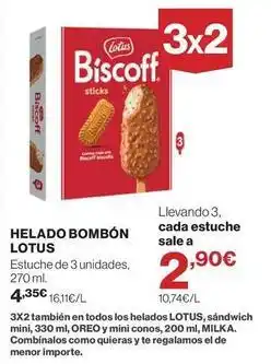 Supercor Lotus - helado bombón oferta