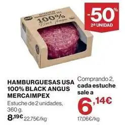 Supercor El corte inglés - hamburguesas 100% black angus oferta
