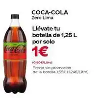 Hiper Usera Coca-cola - zero lima llevate tu botella de 1,25 l por solo oferta