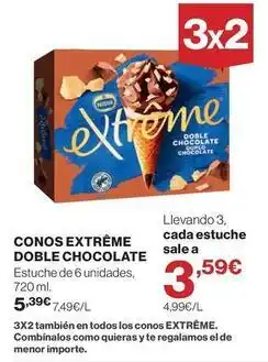 Supercor Nestlé - conos extreme doble chocolate oferta