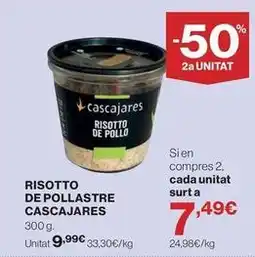 Hipercor Cascajares - risotto de pollastre oferta
