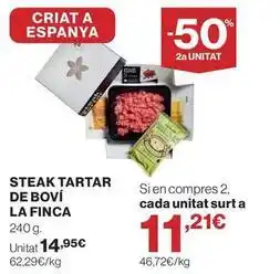Hipercor La finca - steak tartar de boví oferta