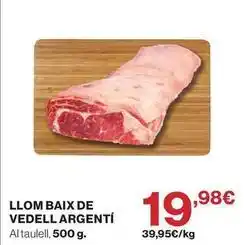 Hipercor Llom baix de vedell argenti oferta