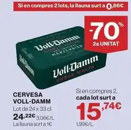 Hipercor Voll-damm - cervesa oferta