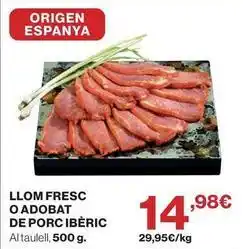 Hipercor Origen - llom fresco o adobat de porc iberic oferta