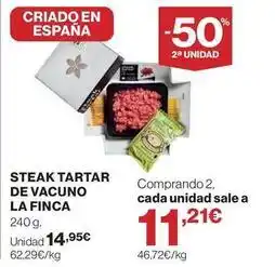 El Corte Inglés La finca - steak tartar de vacuno oferta