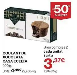 El Corte Inglés Casa eceiza - coulant de xocolata oferta