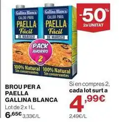 El Corte Inglés Gallina blanca - brou per a paella oferta