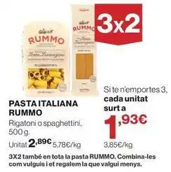 El Corte Inglés Rummo - pasta italiana oferta