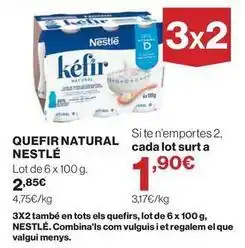 El Corte Inglés Nestlé - quefir natural oferta