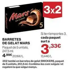 El Corte Inglés Mars - barretes de gelat oferta