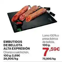 El Corte Inglés Bellota - embutidos de oferta