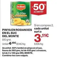 El Corte Inglés Del monte - pinya en rodanxes en el suc oferta