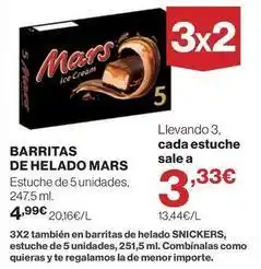 El Corte Inglés Mars - barritas de helado oferta