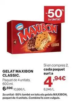 El Corte Inglés Nestlé - gelat maxibon classic oferta