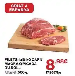 El Corte Inglés Filets 1a b i/o carn magra o picada oferta