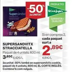 El Corte Inglés Supersandvitx stracciatella oferta